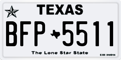 TX license plate BFP5511