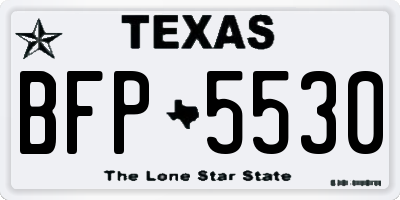 TX license plate BFP5530