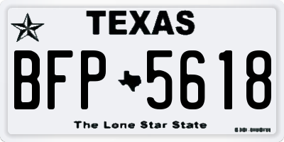 TX license plate BFP5618