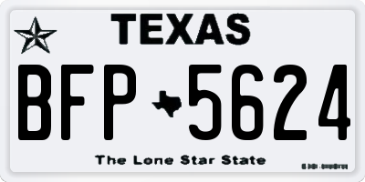 TX license plate BFP5624