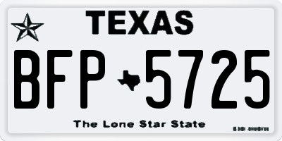 TX license plate BFP5725