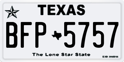 TX license plate BFP5757