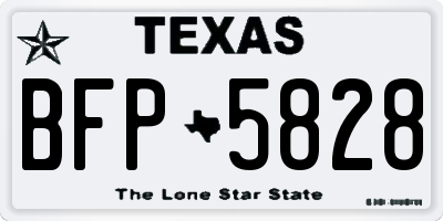 TX license plate BFP5828