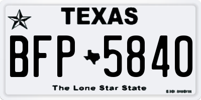 TX license plate BFP5840