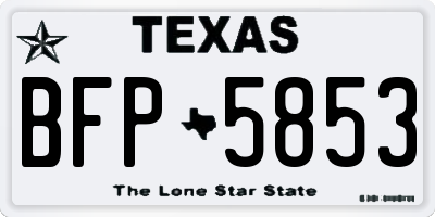 TX license plate BFP5853