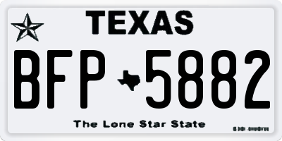 TX license plate BFP5882