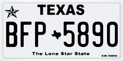 TX license plate BFP5890