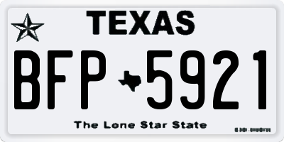 TX license plate BFP5921