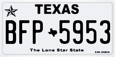 TX license plate BFP5953