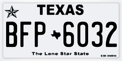 TX license plate BFP6032