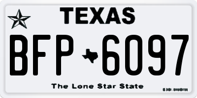 TX license plate BFP6097