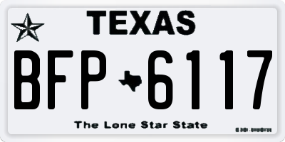 TX license plate BFP6117