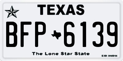 TX license plate BFP6139