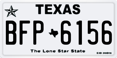 TX license plate BFP6156