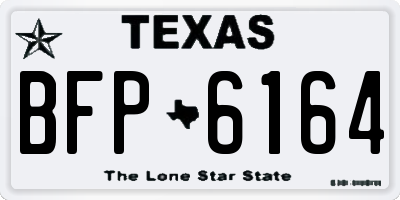 TX license plate BFP6164