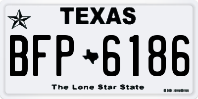 TX license plate BFP6186