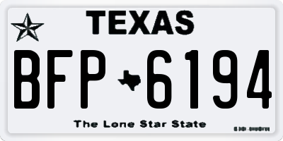 TX license plate BFP6194