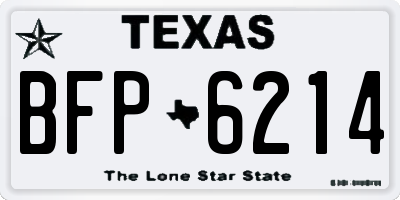 TX license plate BFP6214