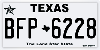 TX license plate BFP6228