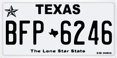 TX license plate BFP6246