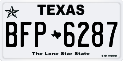 TX license plate BFP6287
