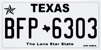 TX license plate BFP6303