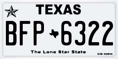TX license plate BFP6322