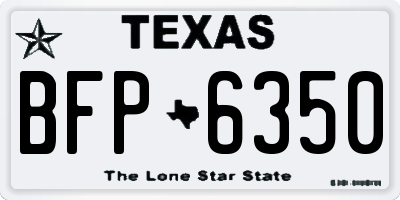 TX license plate BFP6350