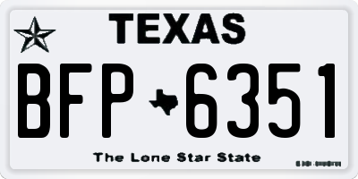 TX license plate BFP6351