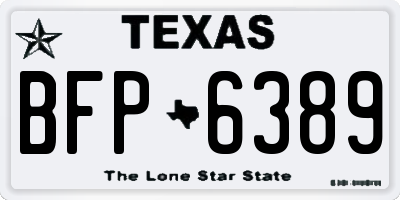 TX license plate BFP6389