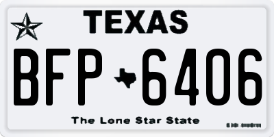 TX license plate BFP6406