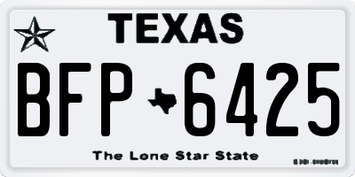 TX license plate BFP6425