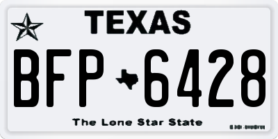 TX license plate BFP6428