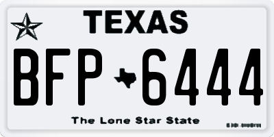 TX license plate BFP6444