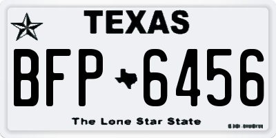 TX license plate BFP6456