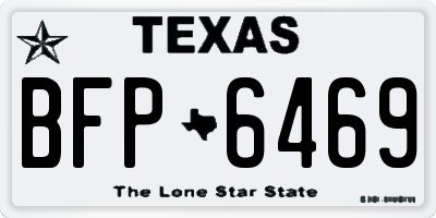 TX license plate BFP6469