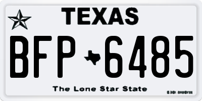 TX license plate BFP6485