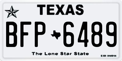 TX license plate BFP6489