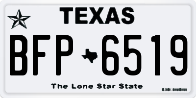 TX license plate BFP6519