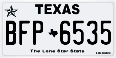 TX license plate BFP6535
