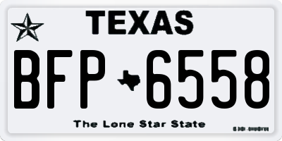 TX license plate BFP6558