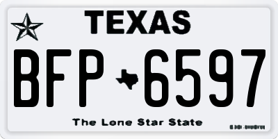 TX license plate BFP6597