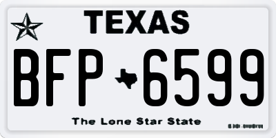 TX license plate BFP6599