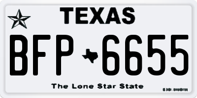 TX license plate BFP6655