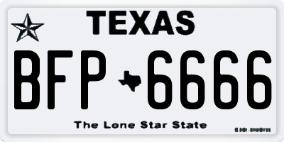TX license plate BFP6666
