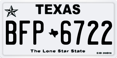 TX license plate BFP6722
