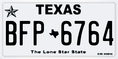 TX license plate BFP6764