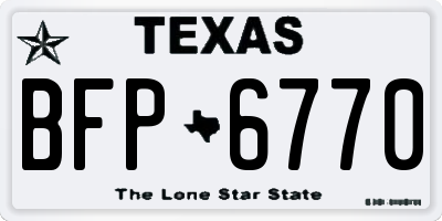 TX license plate BFP6770