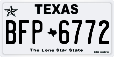 TX license plate BFP6772