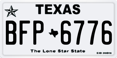TX license plate BFP6776